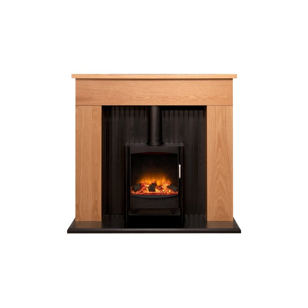 Adam Innsbruck Keston Electric Stove With Oak Fireplace Surround