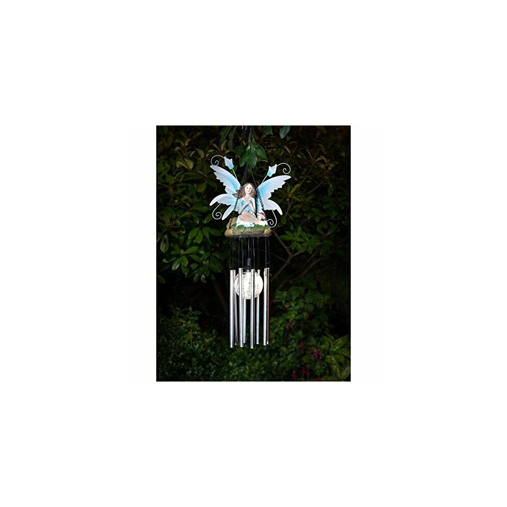 Spot On Dealz Solar Powered Fairy Wind Chime Colour Changing Led Crackle Ball G-0144