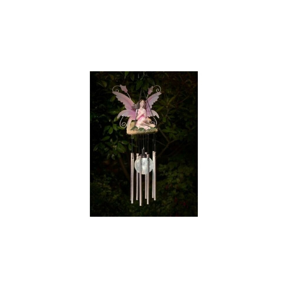 Solar Powered Fairy Wind Chime Colour Changing LED Crackle Ball G-0145