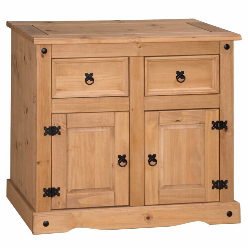 Mercers Furniture Corona 2 Door 2 Drawer Solid Mexican Pine Sideboard - Hand-Waxed, Distressed Rustic Finish 1