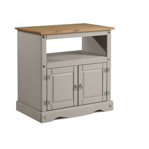 Mercers Furniture Corona TV Unit Grey Wax Straight Solid Pine 1