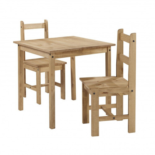 Mercers Furniture Corona Dining Table and 2 Chairs Rio Square Set Solid Pine Furniture 1
