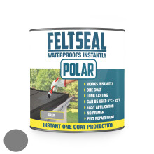 (Grey, 1 Litre (2 x 500ml)) Polar FeltSeal is a Waterproofing Sealant Paint for Weathered and Torn Roof Felt