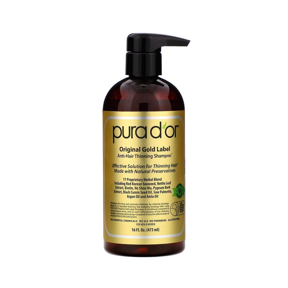 Pura D'or, Anti-Hair Thinning Shampoo, 473ml