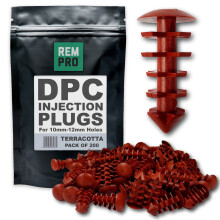 (Terracotta, Pack of 200) Rempro Terracotta DPC Damp Proofing Injection Wall Plugs