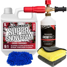 (Cherry 1 x 1L, 1 x Pro-Kleen Karcher Lance, Mitt & 2 Cloths) Super Concentrate Snow Foam Car Shampoo Kits