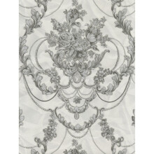 Perla Floral Damask Wallpaper Debona Textured Vinyl Silver Metallic Glitter
