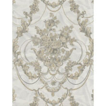Perla Floral Damask Wallpaper Debona Textured Vinyl Natural Metallic Glitter