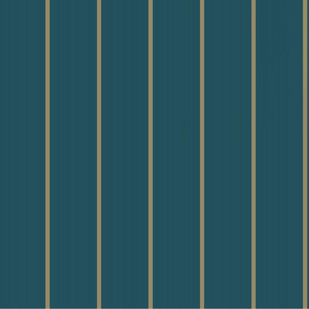 Teal Cabaret Stripe Wallpaper Grandeco Gold Glitter Vinyl Textured