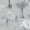 Arthouse Safari Lagoon Themed Wallpaper Grey Zebra Tiger Elephant Smooth Finish 1