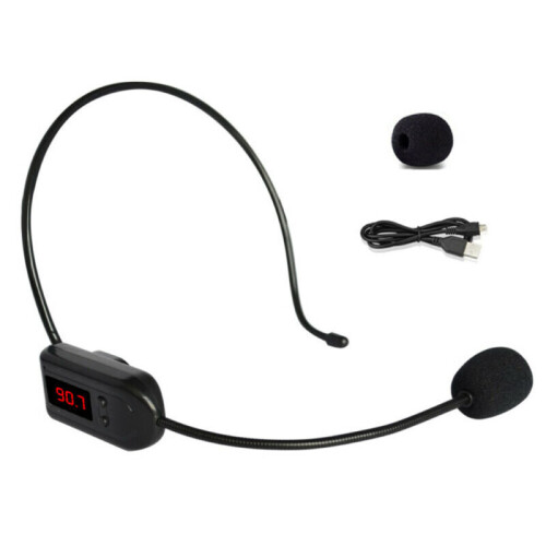 FM Wireless Microphones Headset Microphone Small Loudspeaker Head-Mounted 1