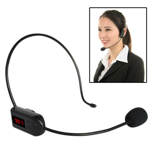 FM Wireless Microphones Headset Microphone Small Loudspeaker Head