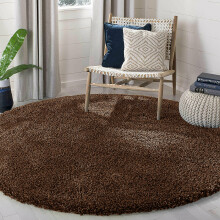 (Brown Shaggy Rugs) Circle Round Shaggy Rugs Large Living Room Fluffy Mats