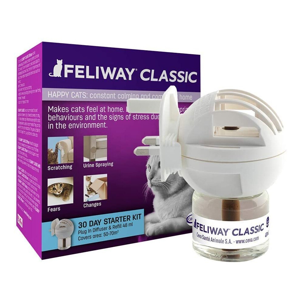 Feliway Classic 30 Day Starter Kit Diffuser and Refill, 48ml