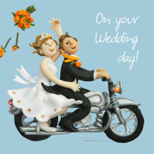 On Your Wedding Day Greeting Card One Lump or Two Holy Mackerel Cards