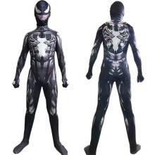 (4-5 años) Niños Venom Negro Spider-Man Traje de Cosplay de Superhéroe - Monos y mono corto