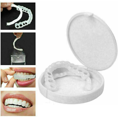 Smile Snap On Upper False Teeth Dental Veneers Dentures Tooth Cover Set 2