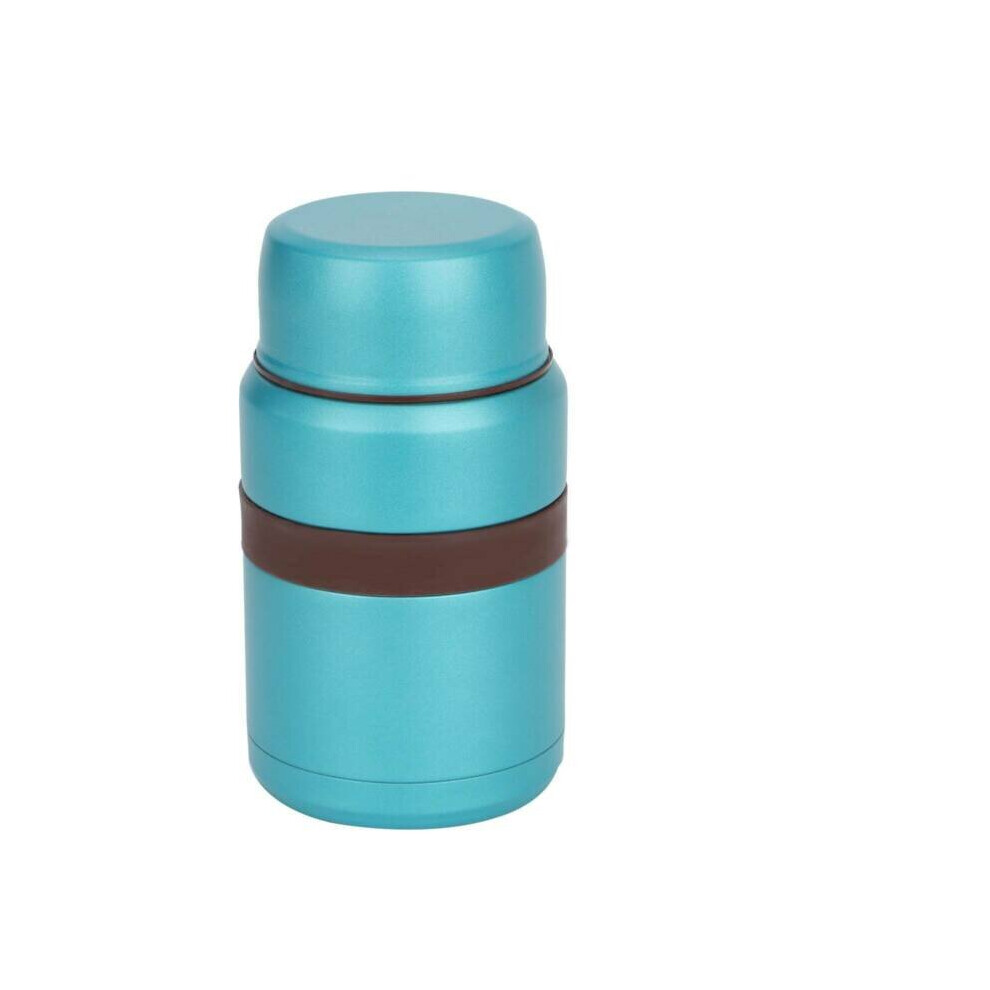 ( ) 500Ml Thermos Hot Food Flask Lunch Vacuum Storage Warm Soup Heat Travel Work Blue