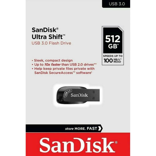 SanDisk SanDisk Ultra Shift 512GB USB 3.0 Flash Drive 100MB/s