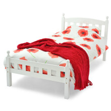 (White, 3FT Single 90CM) Florence Wooden Bed Frame - Hardwood Slatted Base
