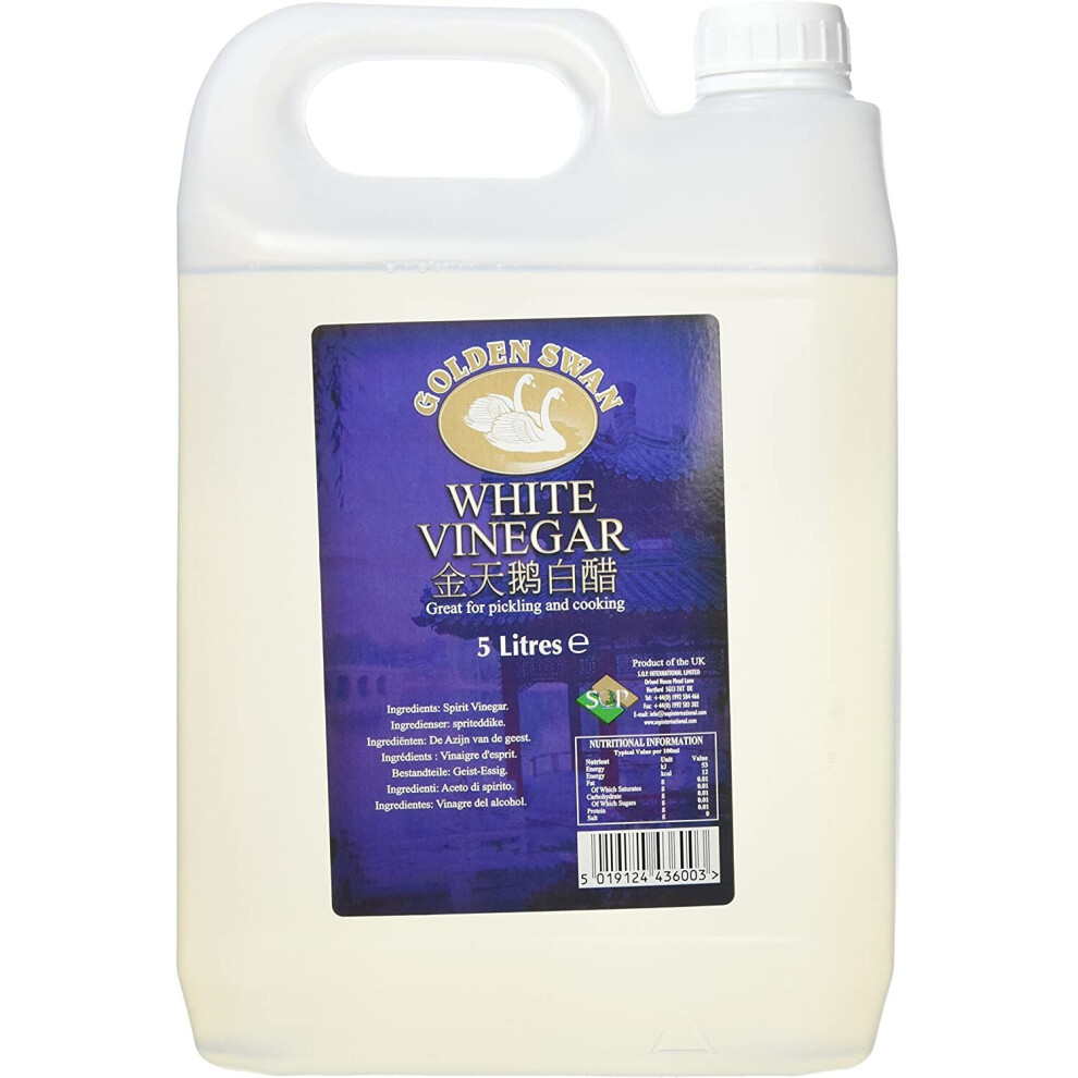 Golden Swan White Vinegar, 5 Litre, Pack of 4