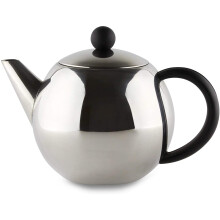 Café Ole Rondo Stainless Steel Tea Pot Easy Pour Teapot with Infuser Basket 35oz 1000ml
