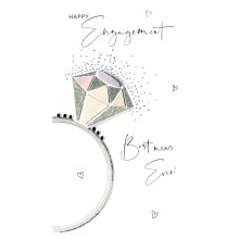 Engagement Congratulations Greeting Card Hand-Finished Champagne Range Cards
