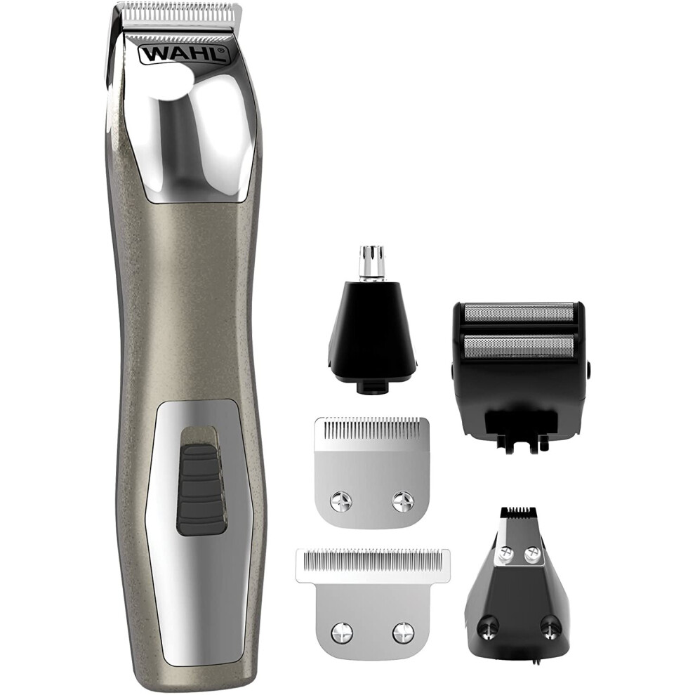 Wahl Beard Trimmer Men, Chromium 14-in-1 Multi Groomer, Nose Hair Trimmer, Stubble Trimmer, Body Trimmers for Men, Male Grooming Set, Rechar