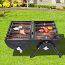 Steel Black Fire Pit Portable BBQ Barbecue Trend