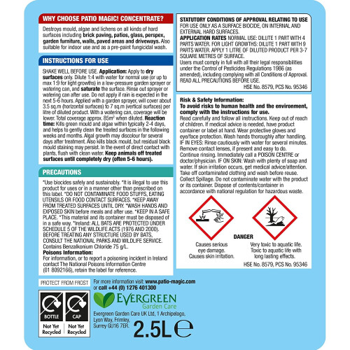 Patio Magic! Concentrate Ideal for Patios, Paths and Driveways (Kills