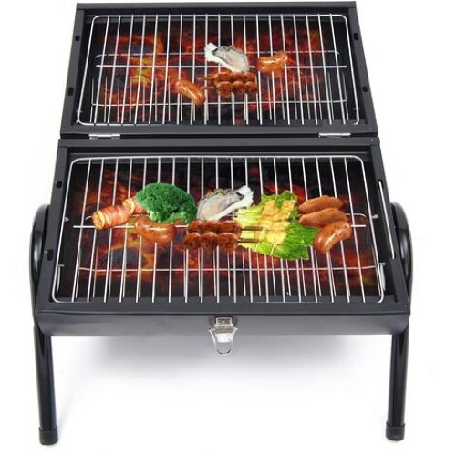 Steel Black Fire Pit Portable BBQ Barbecue Trend 1