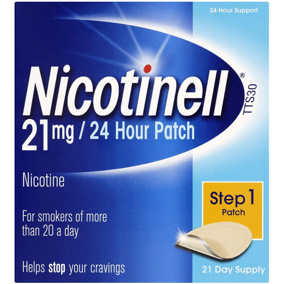 Nicotinell Nicotine Patch, Quit Smoking Aid Step 1, 24 Hour Patch, 21 Mg, Pack Of 21
