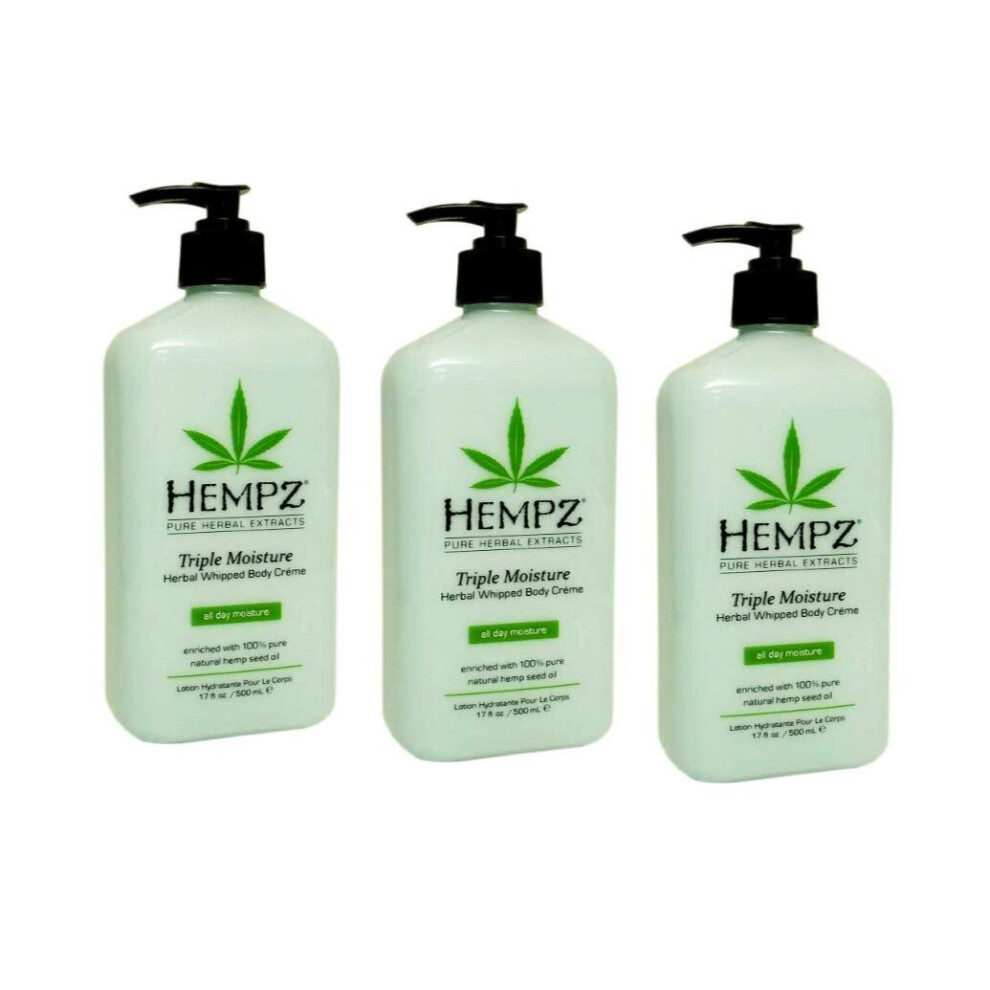 Hempz Triple Moisture Herbal Whipped Body Creme (Pack Of 3) - New