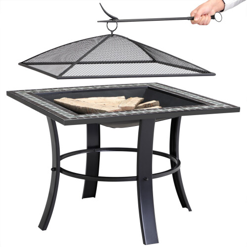 Mosaic Table Fire Pit BBQ Barbecue Grill, Best