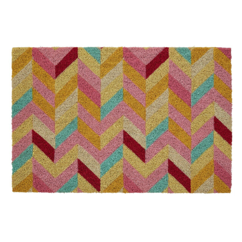 Chevron coir doormat