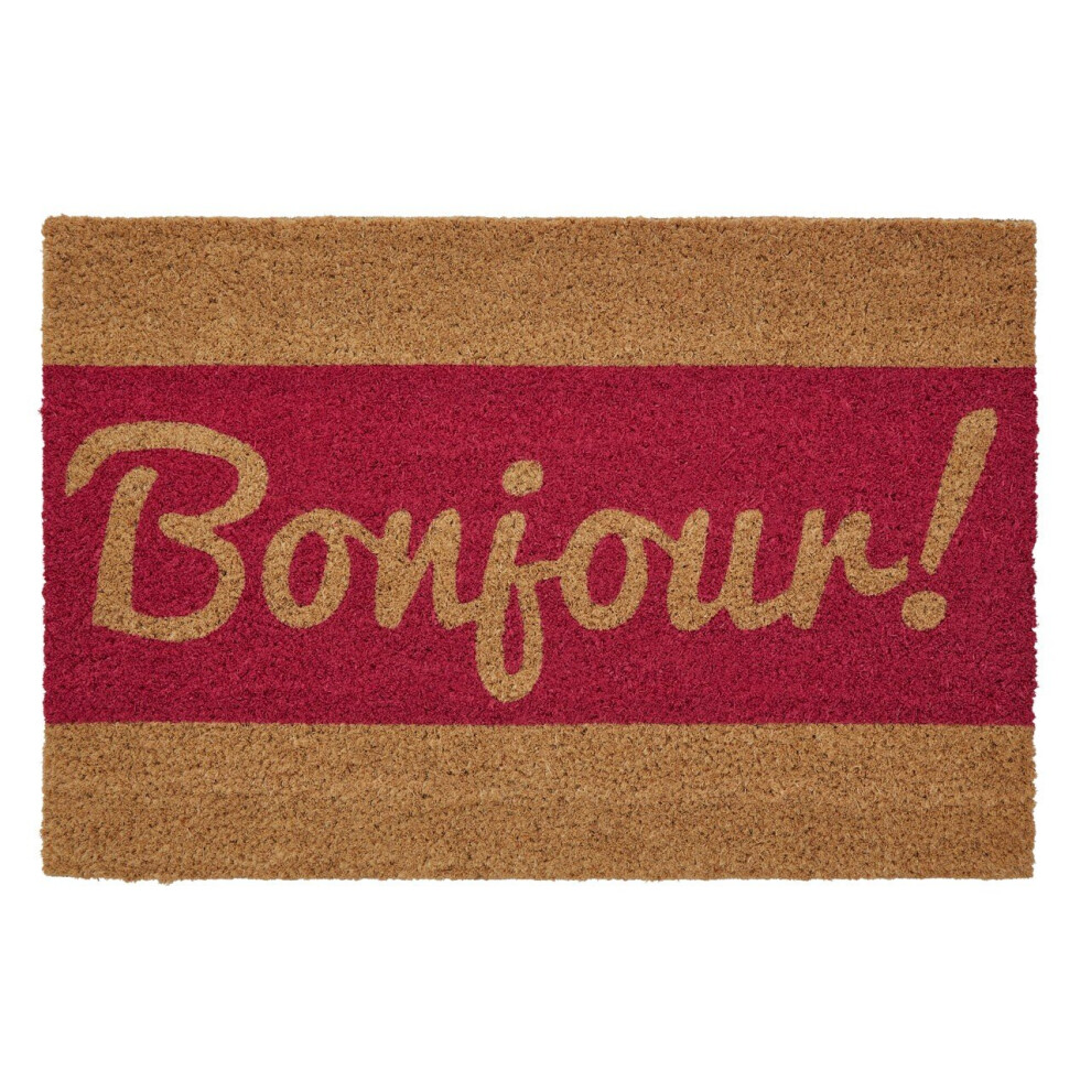 Premier Housewares Bonjour Doormat Pvc Backing Renewable Natural Coir