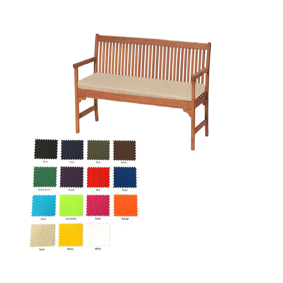 (Sand, 4 Seater (170x52x6cm)) Garden Outdoor Waterproof Seater Bench Pad Cushion