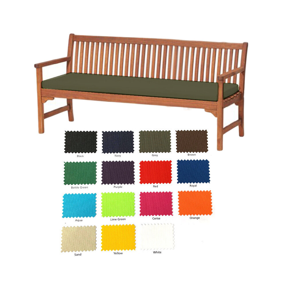 (Grey 4 Seater) Garden Outdoor Waterproof Seater Bench Pad Cushion