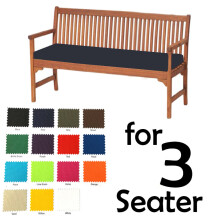 (Navy, 3 Seater (143x52x6cm)) Garden Outdoor Waterproof Seater Bench Pad Cushion
