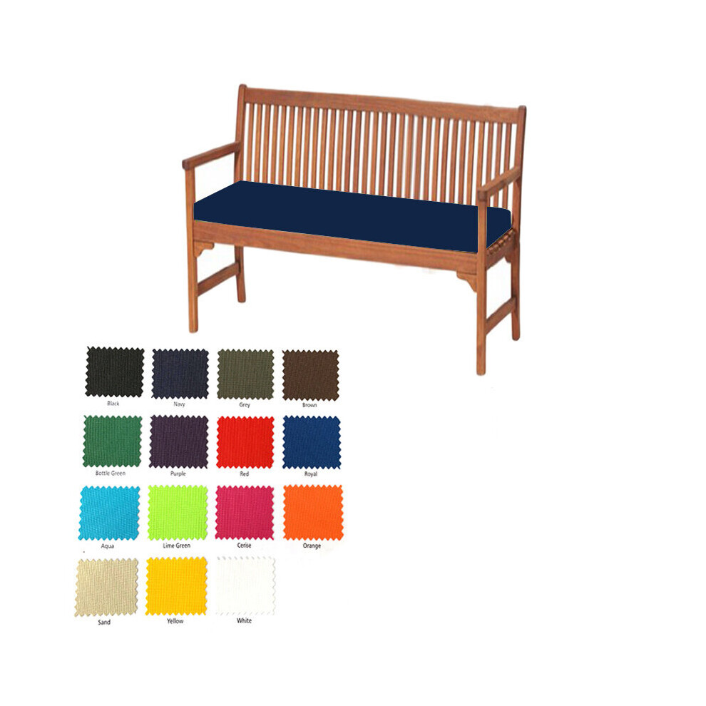 (Royal Blue 2 Seater) Garden Outdoor Waterproof Seater Bench Pad Cushion