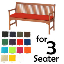 (Red, 3 Seater (143x52x6cm)) Garden Outdoor Waterproof Seater Bench Pad Cushion