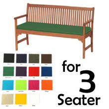 (Bottle Green, 3 Seater (143x52x6cm)) Garden Outdoor Waterproof Seater Bench Pad Cushion