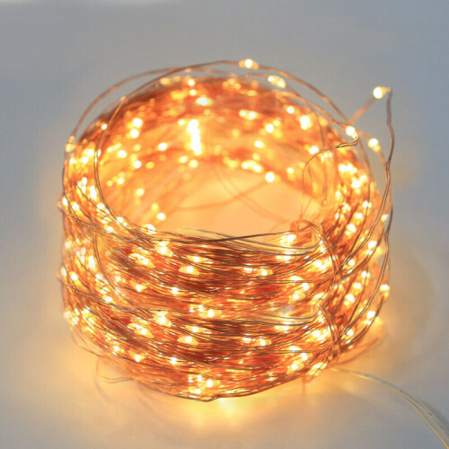 (Warm White) 20m LED Copper Wire Solar String Lights Fairy Garden