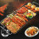 (L(48x27x8cm)) Electric Table Top Grill Griddle BBQ Cooking Cast 9