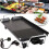 (L(48x27x8cm)) Electric Table Top Grill Griddle BBQ Cooking Cast 1