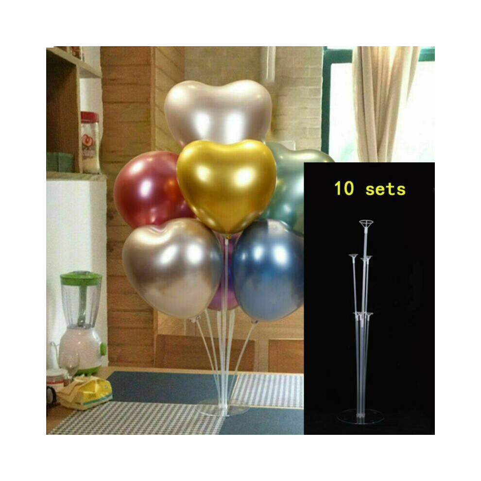 10 Sets Clear Balloon Column Base Balloons Stand Sticks Wedding 70cm