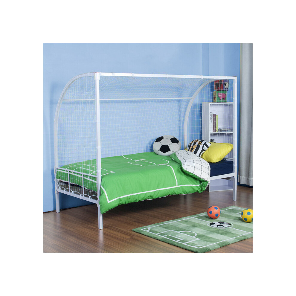 White 3FT Single 90cm No Bolt Soccer Bed - Quick and Easy To Assemble