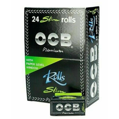 OCB PREMIUM 24 SLIM ROLLS BLACK ULTRA THIN SMOKING ROLLING CIGARETTE PAPERS