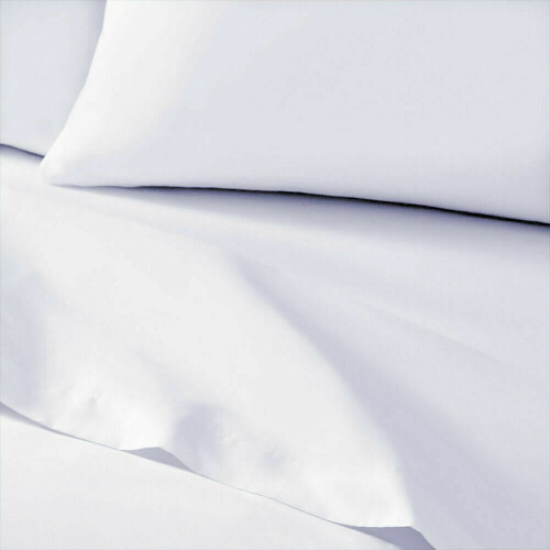 (Pillow Case Only) 100% Egyptian Cotton Luxury Flat Bed Sheet - White 1