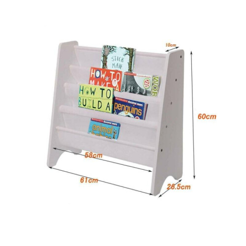 Modern Kids Children Book Shelf Sling Storage Rack Organizer Bookcase 1